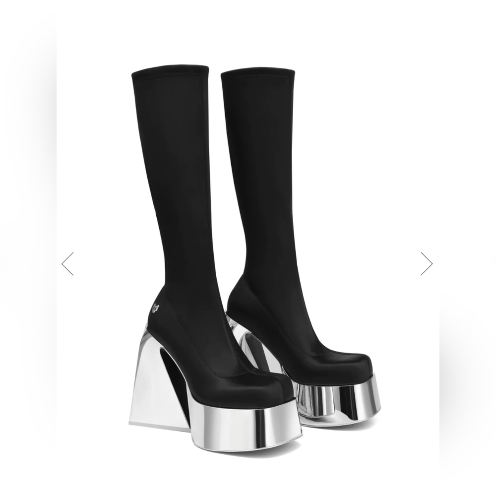 USED NAKED WOLFE JAYLA BLACK AND SILVER  STRETCH  (38)